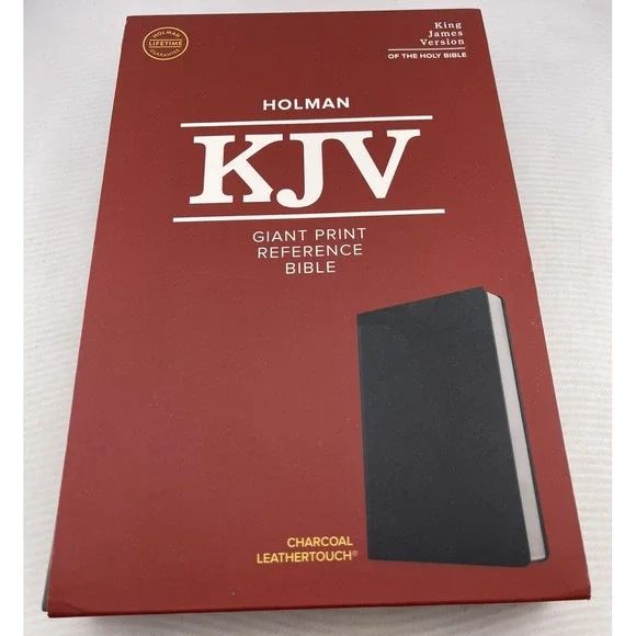 KJV Giant Print Reference Holy Bible Charcoal LeatherTouch Holman - Picture 1 of 12